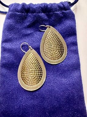 Anna Beck Classic Large Drop Earrings - Two-Tone